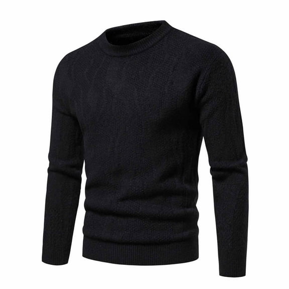 IROINNID Men's Sweater Round Neck Long Sleeve Jumper Mid-Length Solid Color Leisure Pullover Autumn And Winter Sweater Bottom Sweater