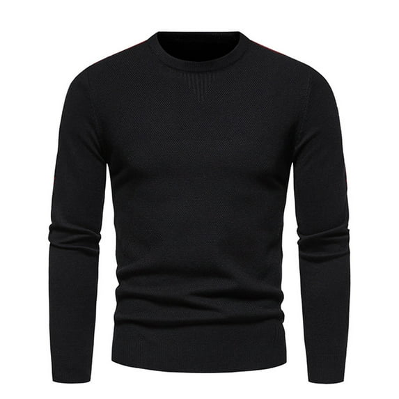 IROINNID Men's Sweater Round Neck Long Sleeve Jumper Mid-Length Solid Color Leisure Pullover Autumn wear Slim Fit Sweater Korean Version Bottoming Shirt Thread