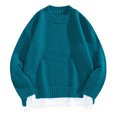 thumbnail image 1 of IROINNID Men's Sweater Round Neck Long Sleeve Jumper Mid-Length Solid Color Leisure Pullover Sweater Sports Sweater Bottoming Shirt, 1 of 3