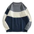 thumbnail image 1 of IROINNID Men's Sweater Round Neck Long Sleeve Jumper Mid-Length Stripes Leisure Pullover Sweater Blouse, 1 of 6