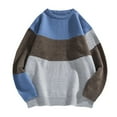 thumbnail image 1 of IROINNID Men's Sweater Round Neck Long Sleeve Jumper Mid-Length Stripes Leisure Pullover Sweater Blouse, 1 of 3