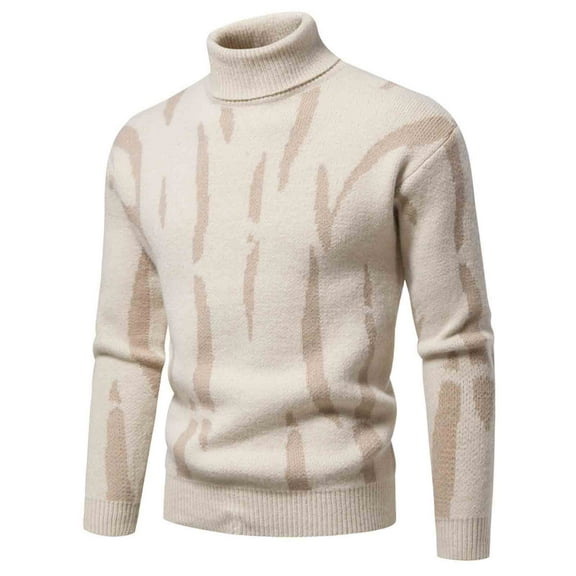 IROINNID Men's Sweater Turtleneck Long Sleeve Jumper Mid-Length Solid Color Knit Pullover Autumn And Winter Sweater Bottom Sweater