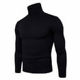 thumbnail image 1 of IROINNID Men's Sweater Turtleneck Long Sleeve Jumper Mid-Length Solid Color Knit Pullover Trim Base Sweater Blouse, 1 of 8