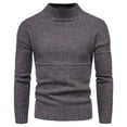 thumbnail image 1 of IROINNID Men's Sweater Turtleneck Long Sleeve Jumper Mid-Length Solid Color Loose Pullover Winter Half High Collar Sweater Coat Undershirt, 1 of 8