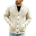 thumbnail image 1 of IROINNID Men's Sweater V-Neck Long Sleeve Button Down Mid-Length Solid Color Comfy Cardigan Autumn And Winter Sweater Jacket, 1 of 9