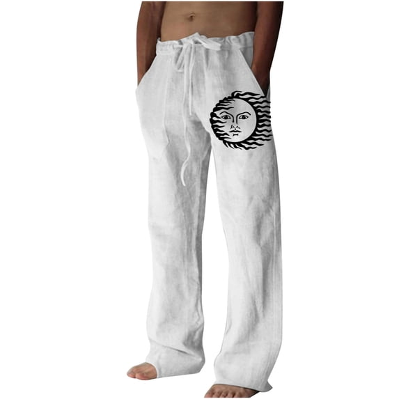 IROINNID Men's Sweatpants Premium No Iron Khaki Classic Fit Expandable Waist Summer Drawstring Printed Pants (Regular and Big & Tall Sizes)
