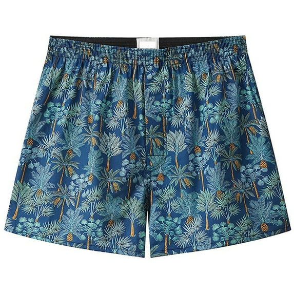 IROINNID Men's Tagless Boxer Underwear Plaid Solid Elastic Waist Home Pants Shorts