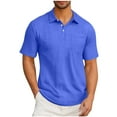 thumbnail image 1 of IROINNID Men's Textured Short Sleeve Collared Shirt with Chest Pocket Lightweight Breathable Summer Top Casual Business Office Everyday Wear, 1 of 6