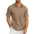 thumbnail image 1 of IROINNID Men's Textured Short Sleeve Collared Shirt with Chest Pocket Lightweight Breathable Summer Top Casual Business Office Everyday Wear, 1 of 6