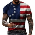 thumbnail image 1 of IROINNID Men's USA Flag Printed Workout Crew Neck Leisure T-Shirt, 1 of 4