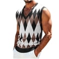 thumbnail image 1 of IROINNID Men's V-Neck Argyle Knit Sweater Vest Sleeveless Pullover Tank Top Casual Diamond Pattern Layering Essential for Business Office and Weekend Daily Wear, 1 of 6