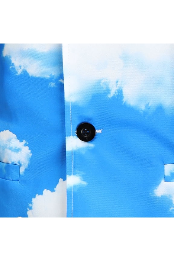 Men's V-Neck Sleeveless Graphic Prints Leisure Trend Personality Suit Vest