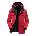 thumbnail image 1 of IROINNID Men's Waterproof Coat with Warm Keeping Jacket Two-piece Set Windbreaker Outdoor Hooded Mountain Ski Jacket Outerwear,Red, 1 of 3