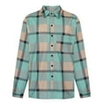 thumbnail image 1 of IROINNID Men's Woolen Turndown Lapel Long Sleeve Plaid Comfy Single-breasted Woolen Shirt Jacket Top, 1 of 8