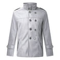 thumbnail image 1 of IROINNID Men's Woolen Turndown Lapel Long Sleeve Solid Color Comfy Winter Suit Collar Single-breasted Coat Jacket, 1 of 8