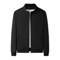 thumbnail image 1 of IROINNID Men's Zip Up Long Sleeve Solid Color Loose Lapel And Fleece Jacket Short Tooling Outwear & Jackets, 1 of 4