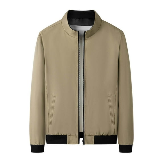 IROINNID Men's Zip Up Long Sleeve Solid Color Loose Lapel And Fleece Jacket Short Tooling Outwear & Jackets