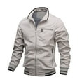 thumbnail image 1 of IROINNID Mens Baseball Jacket Savings Casual Winter With Pile Warm Jacket Mountaineering Wear Outdoor Sportswear Windbreaker Coat,Gray, 1 of 3