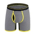 thumbnail image 1 of IROINNID Mens Boxer Briefs Stripe Low Waisted Underwear Supersoft Cotton Open Fly Underwear, 1 of 6