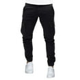 thumbnail image 1 of IROINNID Mens Cargo Pants Solid Color Retractable Pants Pocket Lace-Up Full Length Pants Elastic Waist Pants, 1 of 7