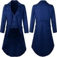 thumbnail image 1 of IROINNID Mens Comfy Winter Solid Color Cardigan Long Sleeve Hoodless Blouse Tops Coat,Blue, 1 of 3