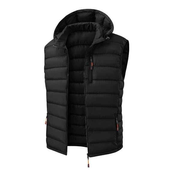 IROINNID Mens Hooded Quilted Puffer Vest Full Zip Lightweight Sleeveless Winter Jacket with Zippered Chest and Side Pockets Outdoor Casual Gilet for Daily Wear