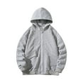 thumbnail image 1 of IROINNID Mens Hoodie Comfy Solid Long Sleeve Hooded Basic Outwear Sweatshirt,Gray, 1 of 3