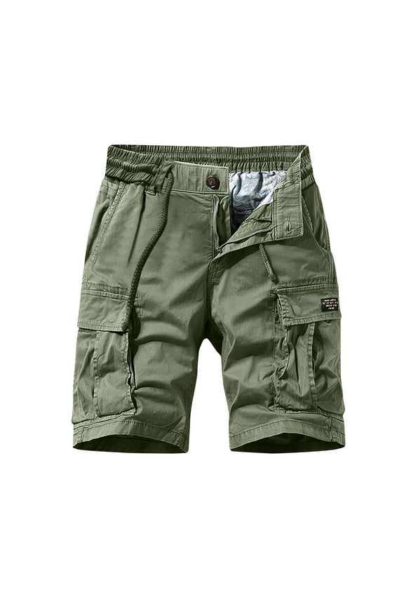 Mens Outdoor Fishing Hiking Shorts Expandable Waist with Zipper Quick Dry Lightweight