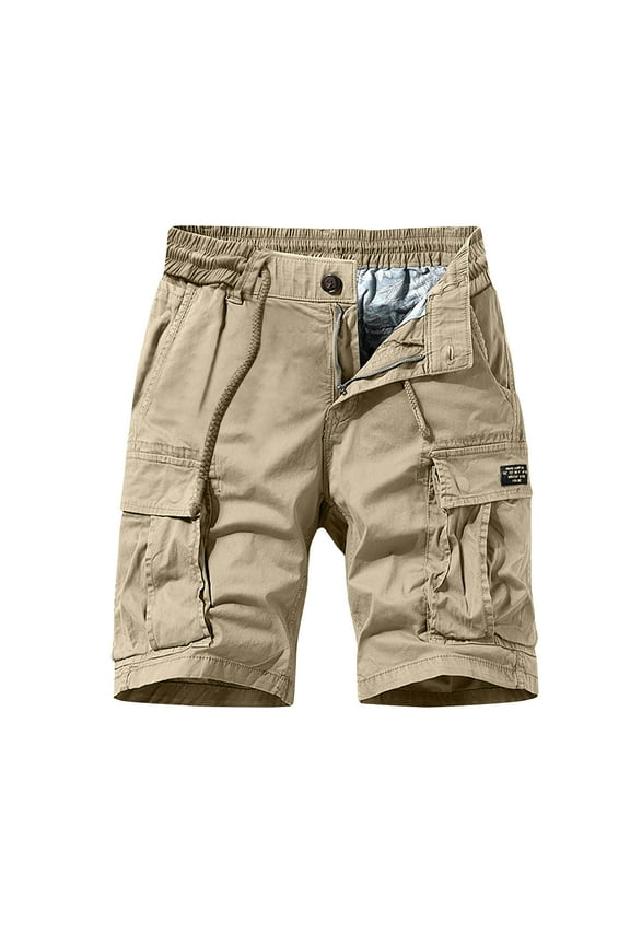 Mens Outdoor Fishing Hiking Shorts Expandable Waist with Zipper Quick Dry Lightweight