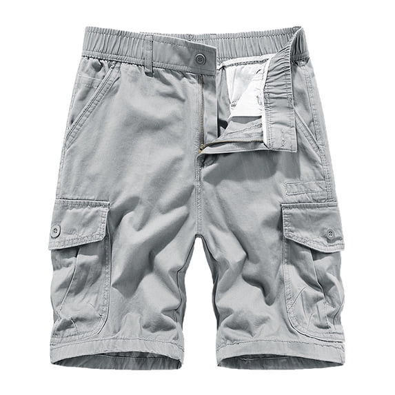 IROINNID Mens Outdoor Fishing Hiking Shorts Soild Color Expandable Waist with Zipper Quick Dry Lightweight