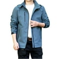 thumbnail image 1 of IROINNID Mens Outdoor Jacket Leisure Outdoor Hooded Coat Wear Long Sleeve Hooded Outwear & Jackets,Blue, 1 of 4