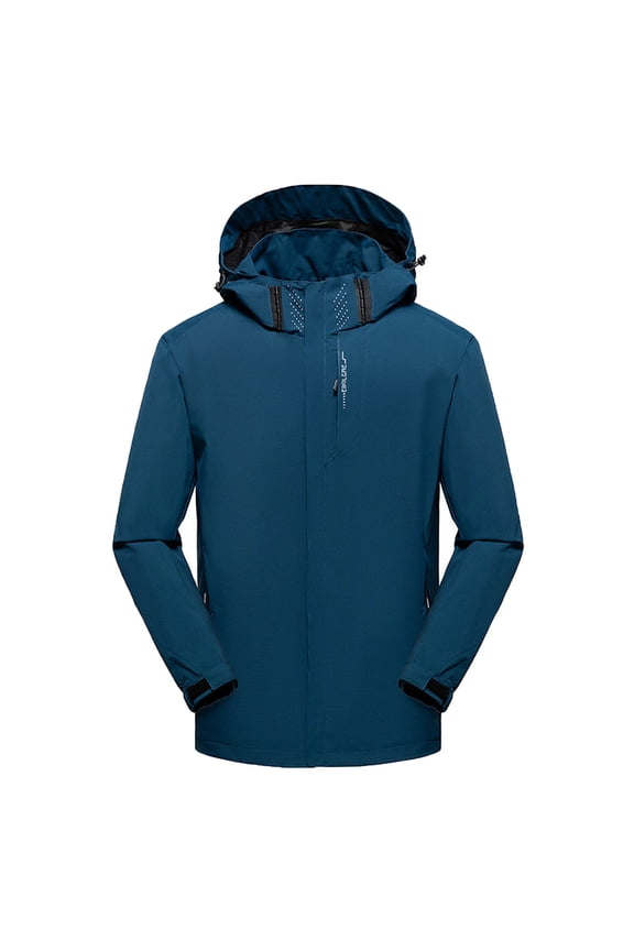 Mens Outdoor Jacket Comfy Outdoor Hiking Windbreaker Waterproof Hooded Coat Long Sleeve Hooded Outwear & Jackets,Sky Blue