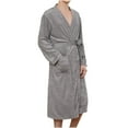 thumbnail image 1 of IROINNID Mens Silk Robe Sleepwear Long Sleeves Homewear Long Pajama Robe with Pockets,Gray, 1 of 6