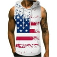 thumbnail image 1 of IROINNID Mens Sleeveless Sport Tank Top, Independence Day Tag Free & Moisture Wicking, Hooded Pullover Drawstring Printed Ribbed Stretch Fabric, 1 of 5