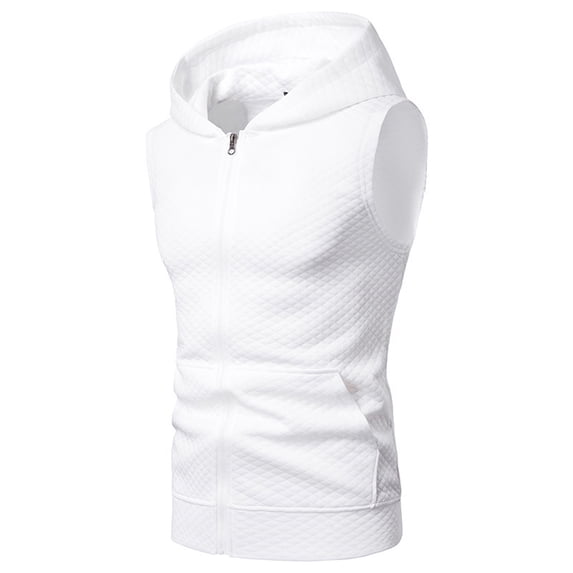 IROINNID Mens Sleeveless Sport Tank Top, Tag Free & Moisture Wicking, Compression Undershirts Hooded Pullover Slim Ribbed Stretch Fabric