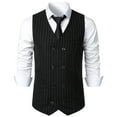 thumbnail image 1 of IROINNID Mens Suit Vest Formal Single Breasted Sleeveless Classic Waistcoat Button Dress Suit Vest,Black, 1 of 7
