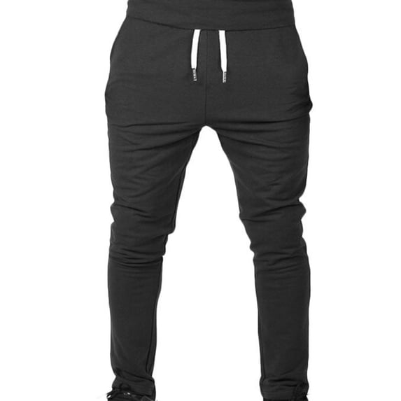 IROINNID Mens SweatPants Solid Color Muscle Fitness Sports Pants Long Pants Slim Fit Running Fitness Pants Elastic Waist Pants
