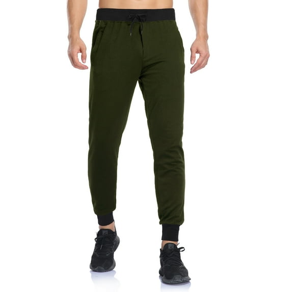 IROINNID Mens SweatPants Solid Color Summer Gym Workout Jogging Middle Pants Fit Elastic Sportswear Elastic Waist Pants