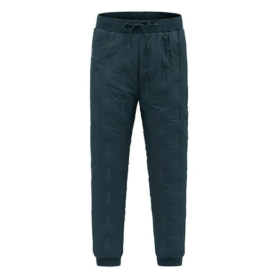 IROINNID Mens SweatPants Solid Color Winter Smart Thermostatic Knee Pads Couples Plus Velvet Thickening Heating Pants Elastic Waist Pants