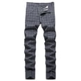 thumbnail image 1 of IROINNID Mens SweatPants Stripes able d Plaid Trousers High Elastic Large Size Slim Formal Trousers Cotton Trousers Full Length Pants Rigid Waist Skinny Pants, 1 of 6