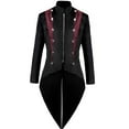 thumbnail image 1 of IROINNID Mens Zip Up Jacket Loose Gothic TailCoat Steampunk Retro Tail Coat Medieval Lapel Court Dress Slim Coat,Black, 1 of 8