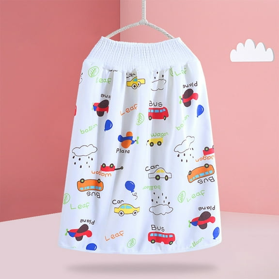 IROINNID Mid-Length Flare Skirt For Toddler Girls Baby Cotton Cute Cartoon Pattern Waterproof Impermeable Leakproof Diaper Pants Skirt, Multicolor
