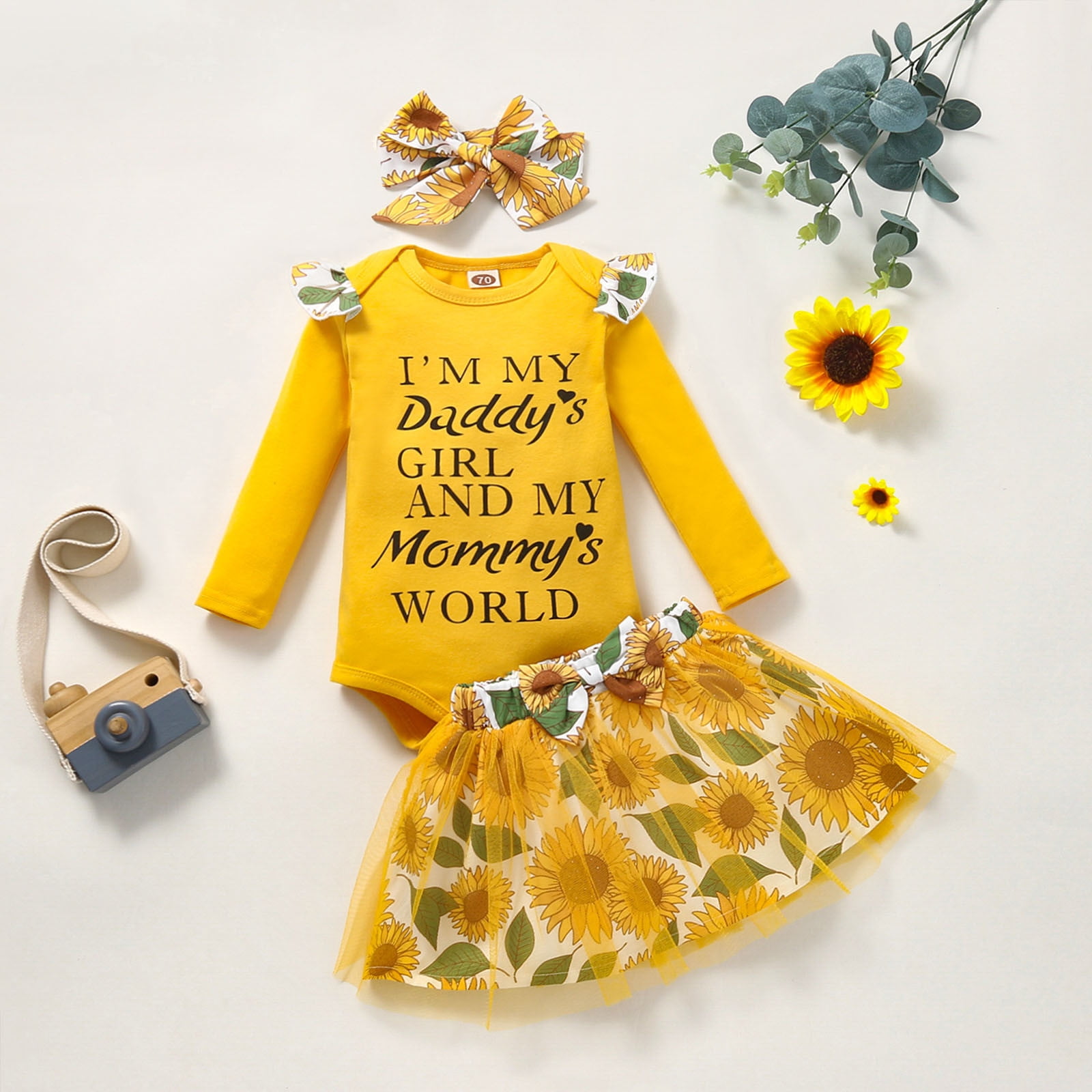 Toddler Girl Graphic Letter Print Ruffled Long-sleeve Tee