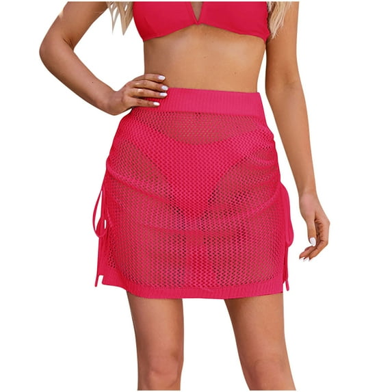 IROINNID Mini Elastic Waist Skirt For Women Knitted High-Waist Slim Casual Comfortable Button Skirt Solid Color Skirt