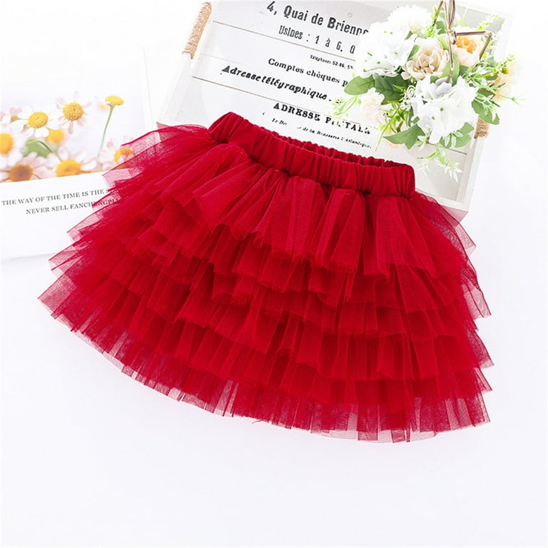 IROINNID Mini Tutu Skirt For Toddler Girls Cute Party Dance Solid
