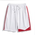 thumbnail image 1 of IROINNID Athletic Shorts for Men Loose Zipper Match Color Straight Beach Medium Pants Sports Five Point Pants,White, 1 of 8