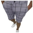 thumbnail image 1 of IROINNID On Sale Bermuda Shorts for Men Plaid Five-point Pants Suit Shorts Have Pockets Button Pants,Gray, 1 of 6