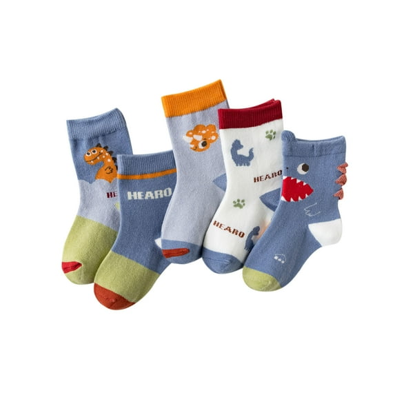 IROINNID Boy Socks Ankle Socks Boys Children's Cute Colorful Dinosaur Pattern Non-slip Breathable Cotton Middle Socks,Multicolor