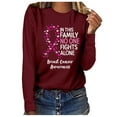 thumbnail image 1 of IROINNID On Sale Breast Cancer Pullover for Women Breast Cancer Awareness Casual Top Long Sleeve Sweatshirt Pullover Blouse,Red, 1 of 4
