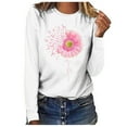 thumbnail image 1 of IROINNID On Sale Breast Cancer Pullover for Women Breast Cancer Awareness Loose Top Long Sleeve Sweatshirt Pullover Blouse,White, 1 of 4